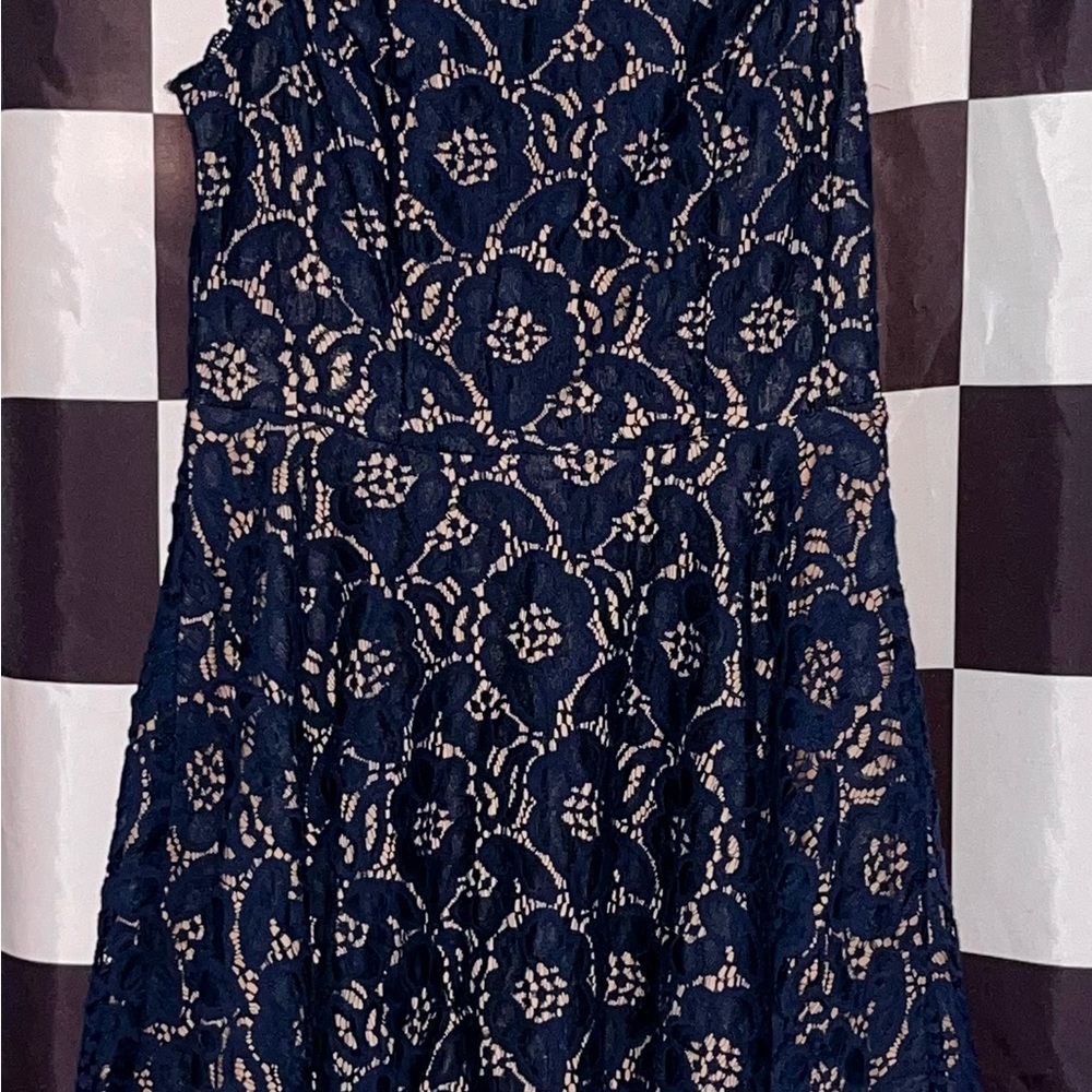 Jodi Kristopher, Blue Lace Dress, Size Medium